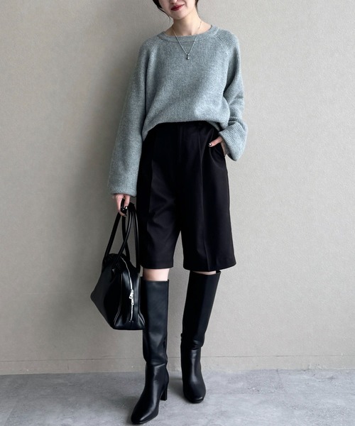 mysty woman（ミスティウーマン） パンツ タックバミューダハーフ