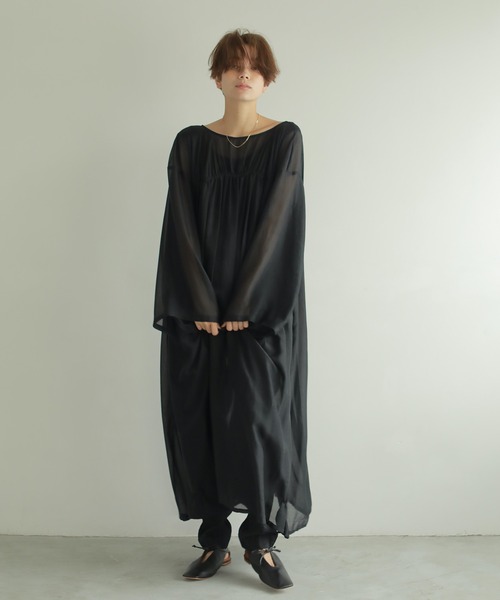 ETRE TOKYO（エトレトウキョウ） 長袖ワンピース FREE ブラック