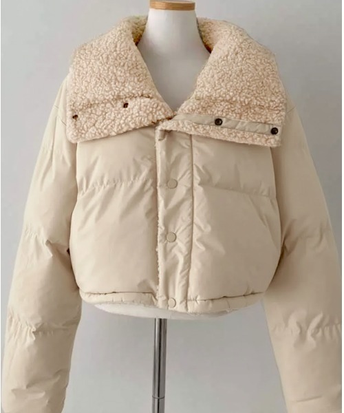 ブルゾン アウター リバーシブル ボア ショート丈 中綿ジャケット