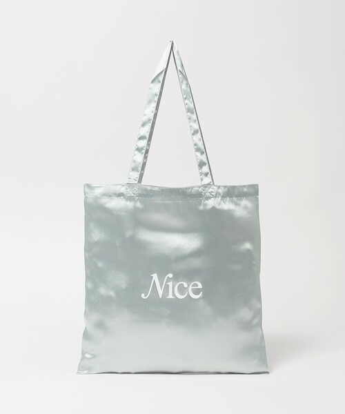 NICE WEATHER トートバッグ 「NICE WEATHER」サテン シグネチャーロゴ