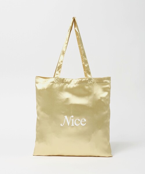 NICE WEATHER トートバッグ 「NICE WEATHER」サテン シグネチャーロゴ