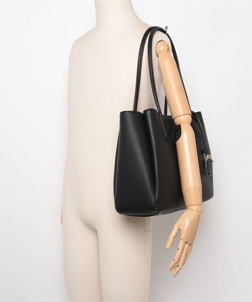 KEESE レザーハンドバッグ Mサイズ レディース ブラック 黒 ユニ