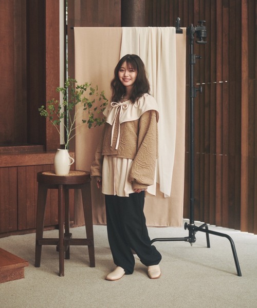 「moi tytto」 長袖カットソー FREE ブラック レディース_画像9