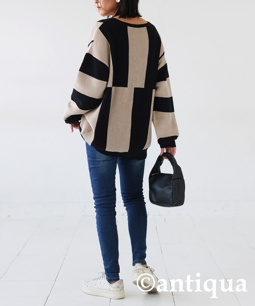 「antiqua」 ニットワンピース ONESIZE グレー系その他 レディース_画像5