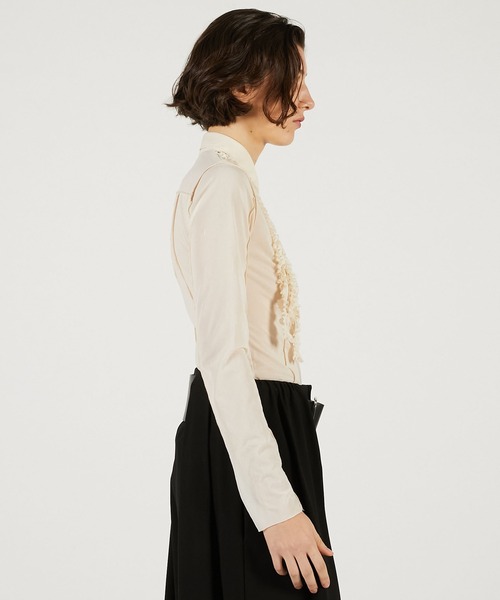 ブラウス シャツ フリルジャージーシャツ / Ruffled Jersey Shirt レディースの画像