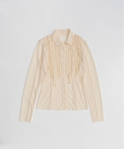 ブラウス シャツ フリルジャージーシャツ / Ruffled Jersey Shirt レディースの画像