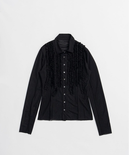 ブラウス シャツ フリルジャージーシャツ / Ruffled Jersey Shirt レディースの画像