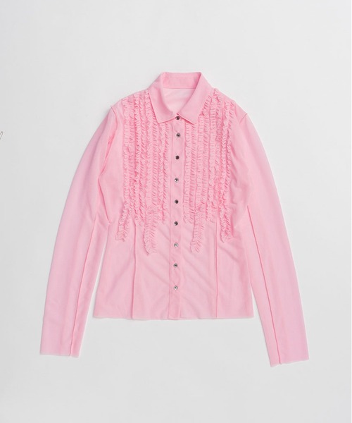 ブラウス シャツ フリルジャージーシャツ / Ruffled Jersey Shirt レディースの画像