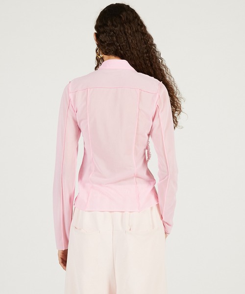 ブラウス シャツ フリルジャージーシャツ / Ruffled Jersey Shirt レディースの画像