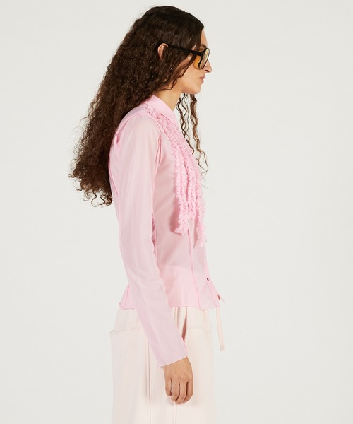 ブラウス シャツ フリルジャージーシャツ / Ruffled Jersey Shirt レディースの画像