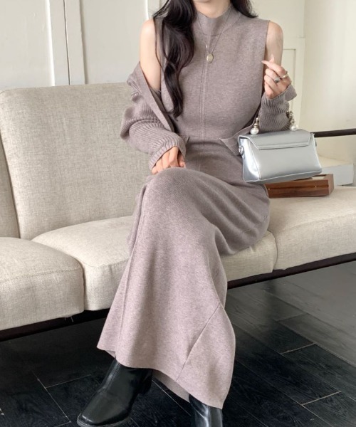 「ABITOKYO」 ニットワンピース FREE ネイビー レディース_画像8