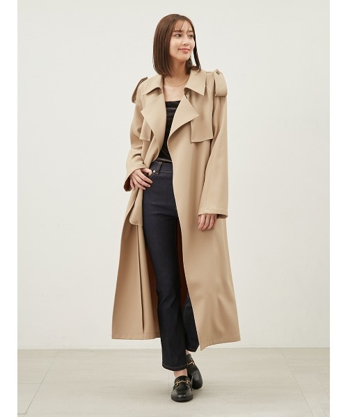 「Mila Owen」 トレンチコート 0 ブラウン レディース_画像4