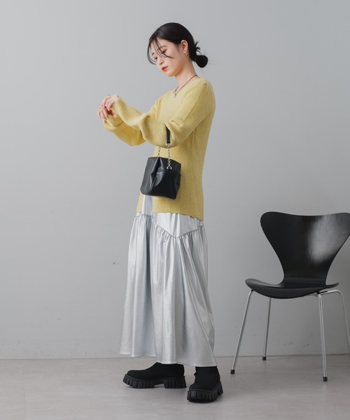 「Kastane」 フレアスカート FREE シルバー レディース_画像4