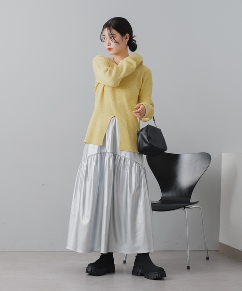 「Kastane」 フレアスカート FREE シルバー レディース_画像7