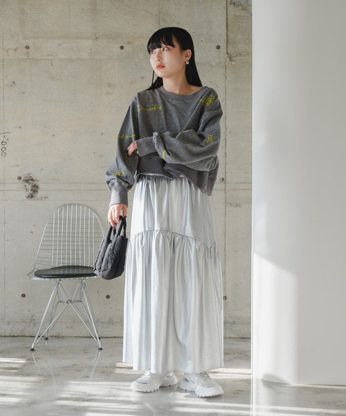 「Kastane」 フレアスカート FREE シルバー レディース_画像9
