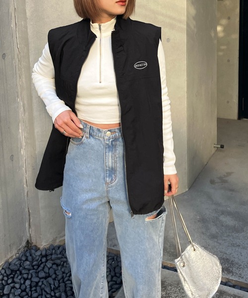 「Snap club」 ナイロンベスト M ブラック メンズ_画像6