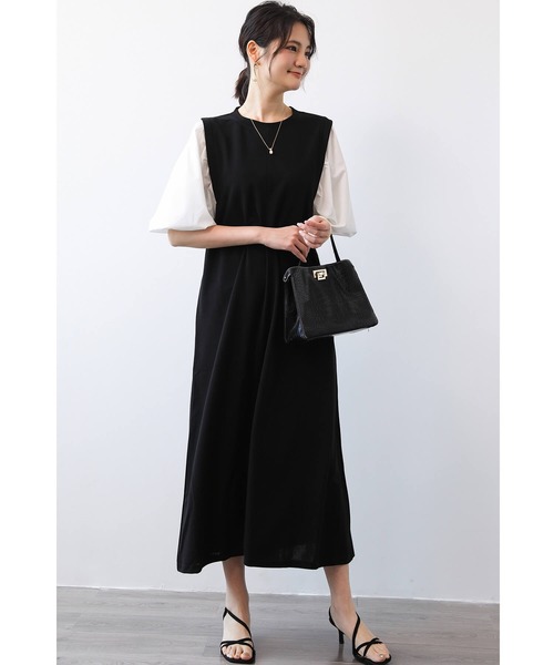 「Cinderella」 ドッキングワンピース MEDIUM ブラック レディース_画像4