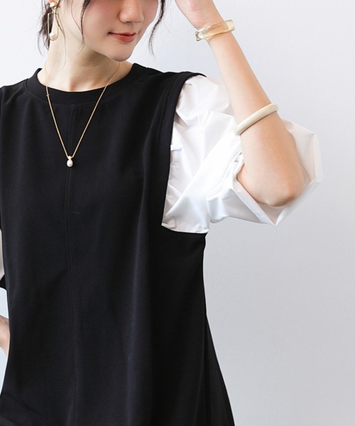 「Cinderella」 ドッキングワンピース MEDIUM ブラック レディース_画像7