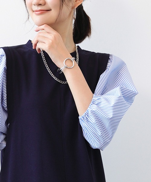 「Cinderella」 ドッキングワンピース MEDIUM ブラック レディース_画像8