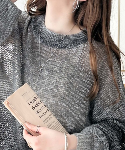 「Java」 長袖ニット MEDIUM ブルー レディース_画像5