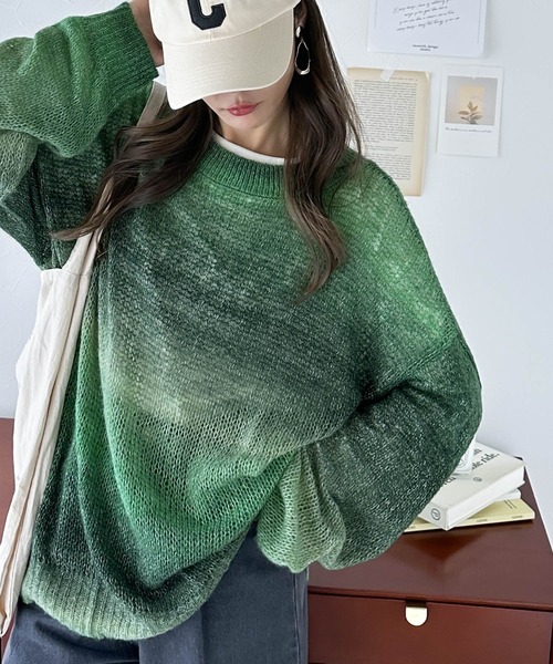 「Java」 長袖ニット MEDIUM ブルー レディース_画像8