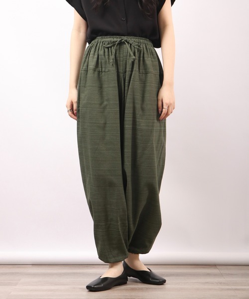 「FUNALIVE」 サルエルパンツ F ダークグリーン メンズ_画像7