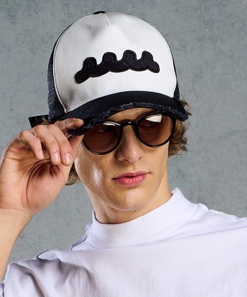wjk キャップ 帽子 mko13371- wave cut-off mesh cap メッシュキャップ