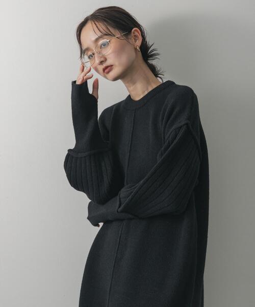 「SENSE OF PLACE by URBAN RESEARCH」 ニットワンピース ONE グレー レディースの画像3