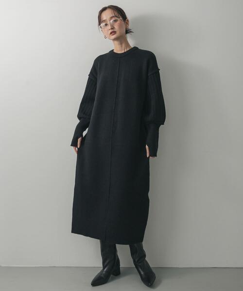「SENSE OF PLACE by URBAN RESEARCH」 ニットワンピース ONE グレー レディースの画像5