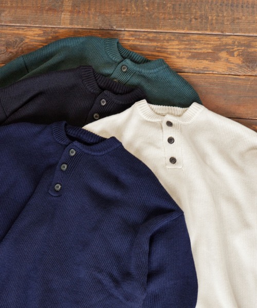 「BARK MANHATTAN」 長袖ニット L アイボリー メンズ_画像2