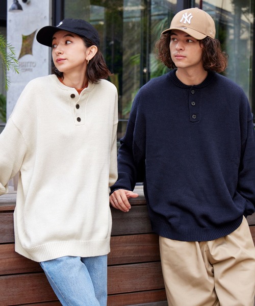 「BARK MANHATTAN」 長袖ニット L アイボリー メンズ_画像4