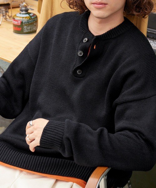 「BARK MANHATTAN」 長袖ニット L アイボリー メンズ_画像7