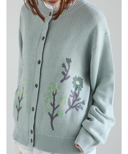 Samansa Mos2（サマンサモスモス） カーディガン 花柄ジャカード