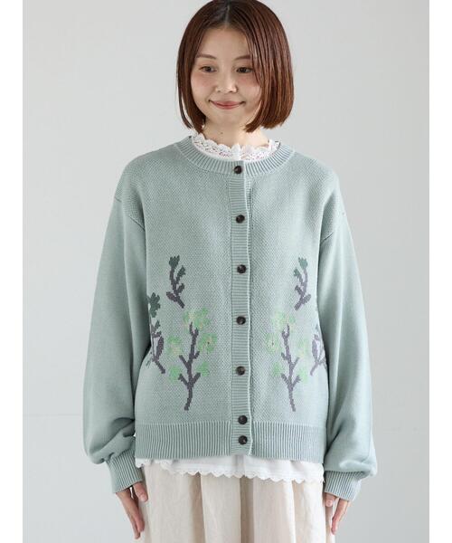 Samansa Mos2（サマンサモスモス） カーディガン 花柄ジャカード