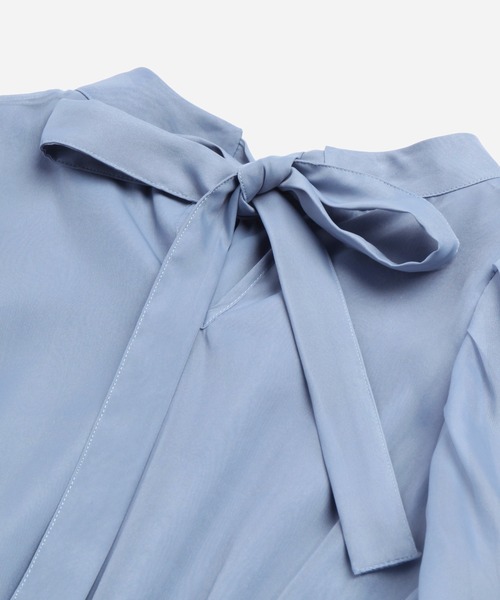 「DRESS PLUS」 長袖ワンピース L ブルーグレー レディース_画像6