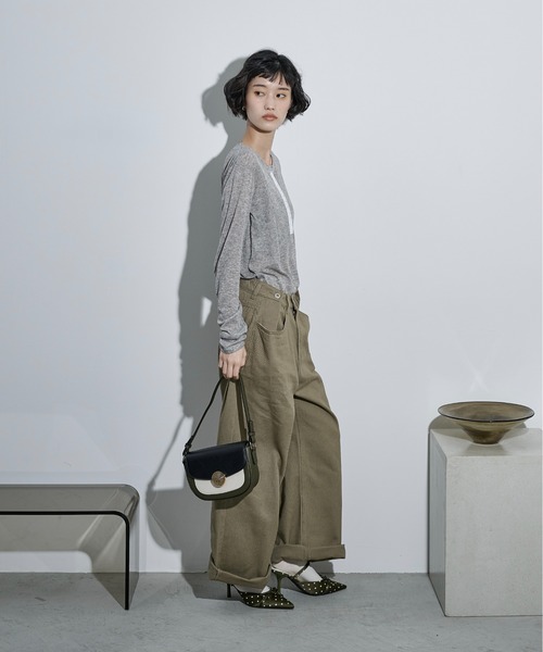 THE Yon tシャツ シアーリブホックヘンリーネックプルオーバー