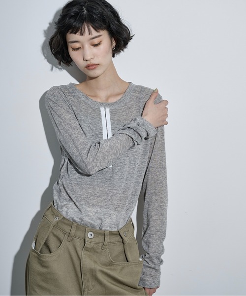 THE Yon tシャツ シアーリブホックヘンリーネックプルオーバー THE Yon tシャツ シアーリブホックヘンリーネックプルオーバー
