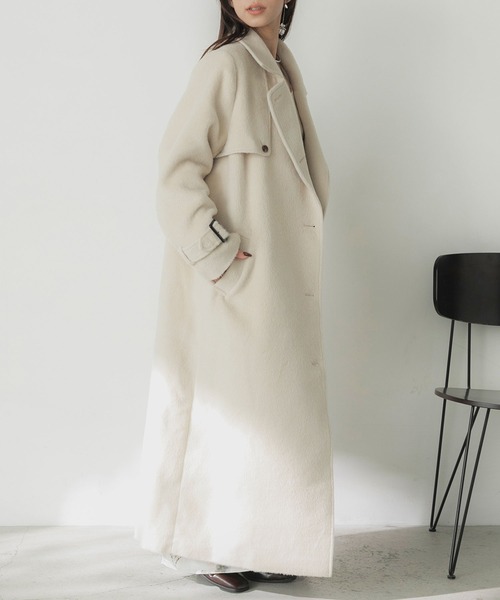 「Elishe」 ステンカラーコート 1 チャコールグレー レディース_画像3