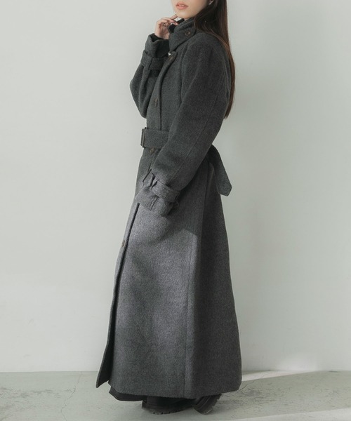 「Elishe」 ステンカラーコート 1 チャコールグレー レディース_画像8
