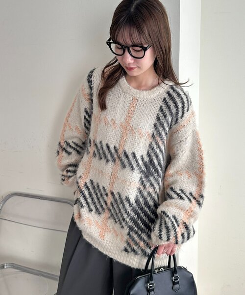 「DISCOAT」 長袖ニット FREE アイボリー レディースの画像3