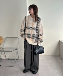 「DISCOAT」 長袖ニット FREE アイボリー レディースの画像7