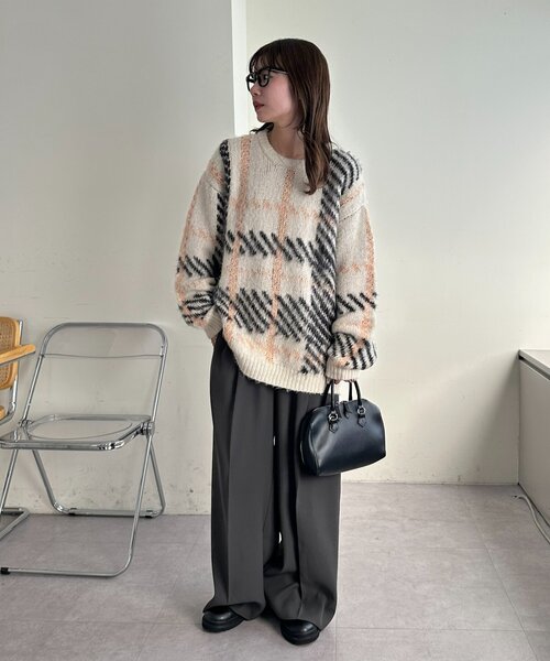 「DISCOAT」 長袖ニット FREE アイボリー レディースの画像7