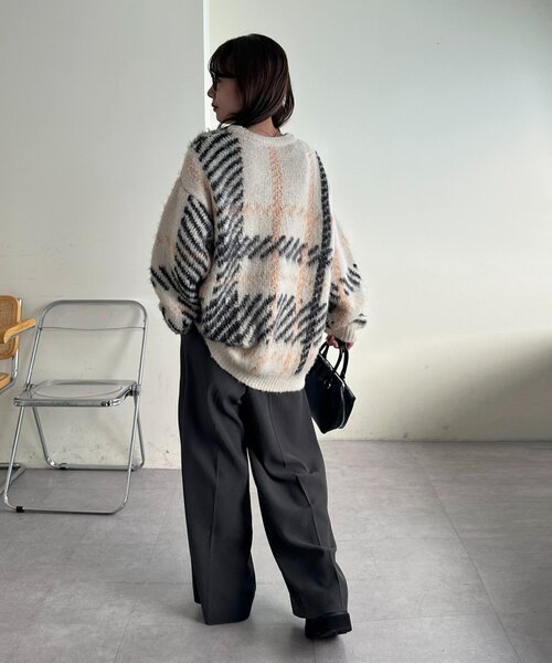 「DISCOAT」 長袖ニット FREE アイボリー レディースの画像9