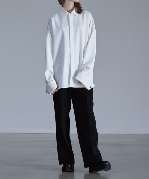 「Loose/ルース」 長袖シャツ S ブラック メンズ_画像2