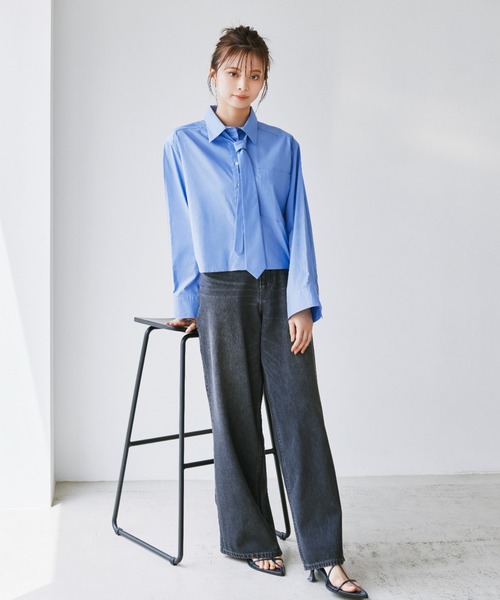 「Mila Owen」 長袖シャツ 0 ホワイト レディース_画像3