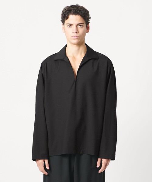 ロアフィリー スキッパーシャツ LOEFF＞トロピカルウール スキッパー シャツ UNISEX