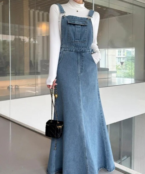 ワンピース デニム マーメイド サロペットワンピース : ZOZOTOWN Yahoo