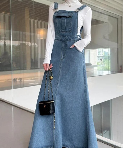 ワンピース デニム マーメイド サロペットワンピース : ZOZOTOWN Yahoo