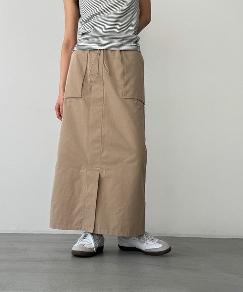 「CANAL JEAN」 ロングスカート 36 ネイビー レディースの画像