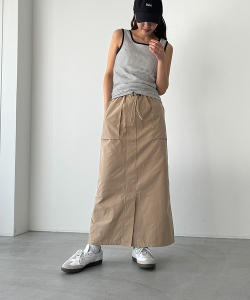 「CANAL JEAN」 ロングスカート 36 ネイビー レディースの画像
